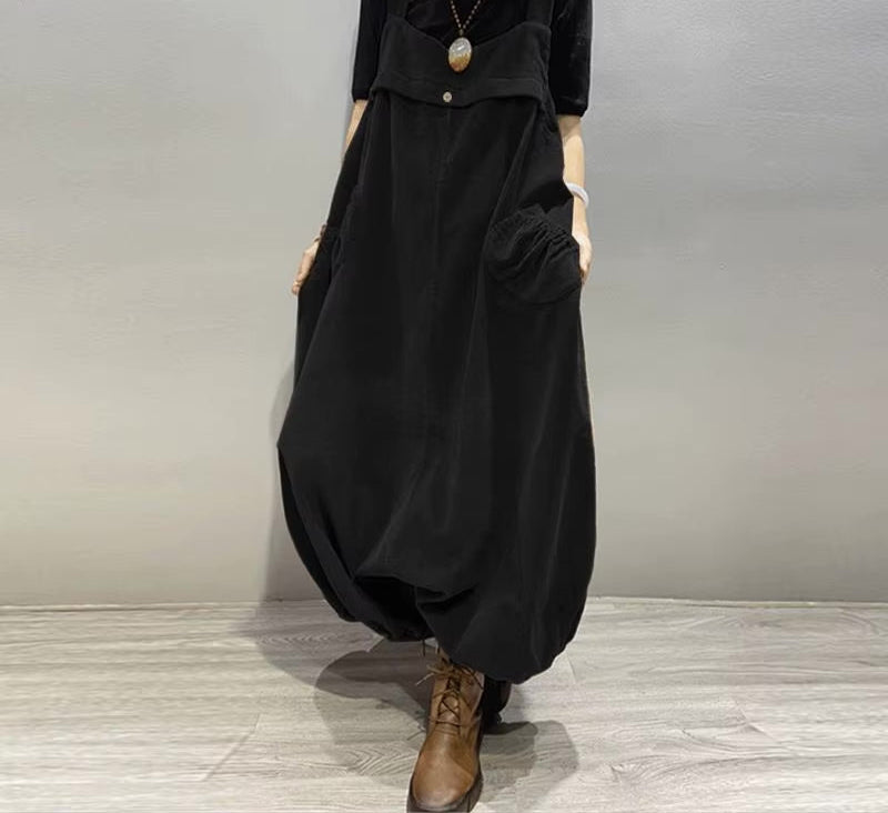 balloon leg jumpsuit for women corduroy jumpsuits winter jumpsuit women's clothing brown black playsuit romper