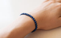 Lapis lazuli beaded bracelet natural blue gemstones lapis crystal jewelry stacking bracelets for women