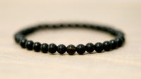 obsidian beaded bracelet energy clearing gemstone crystal jewelry black beads stacking bracelets for women