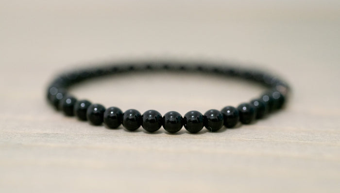 black onyx beaded stacking bracelets for women negativity banishing chakra clearing jewelry natural gemstone crystals