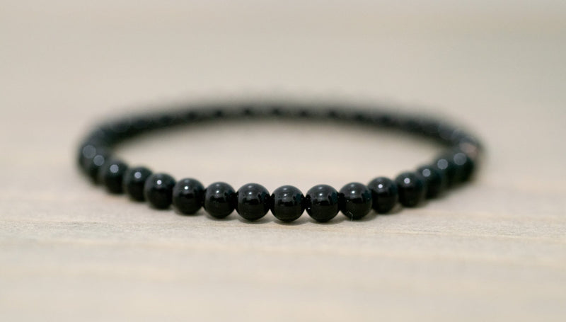 black onyx beaded stacking bracelets for women negativity banishing chakra clearing jewelry natural gemstone crystals