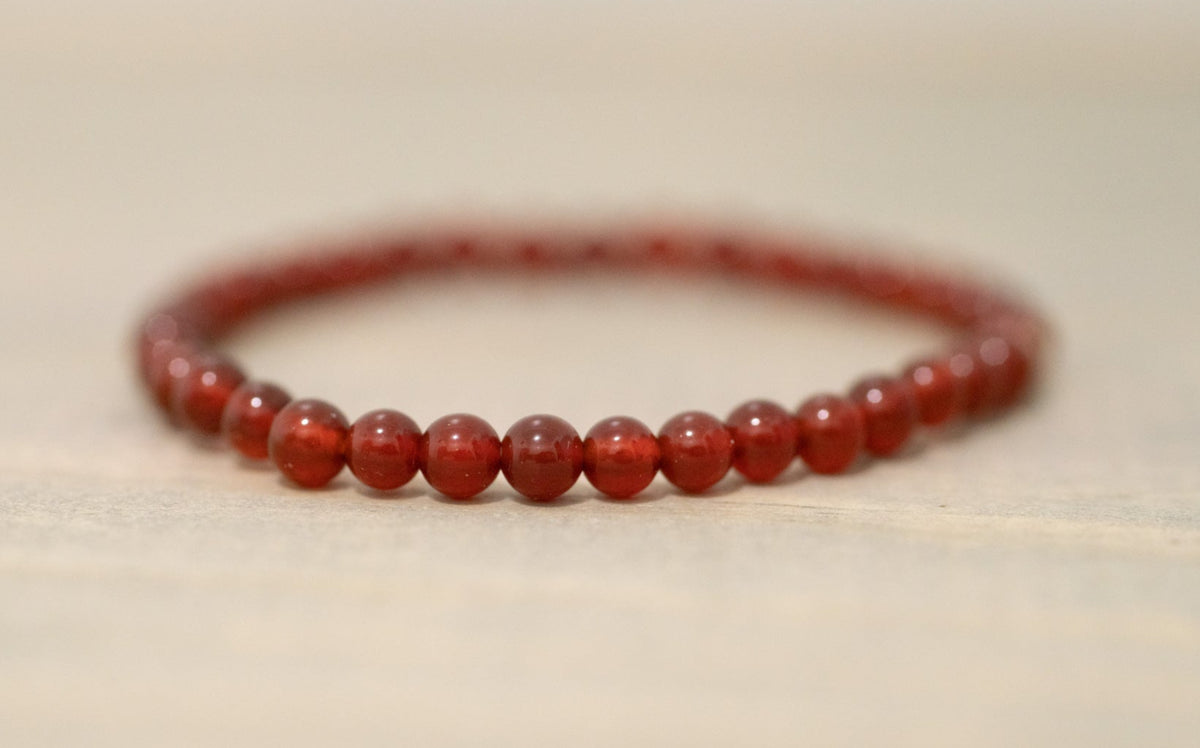 Red gemstone jewelry carnelian crystals beaded stacking bracelets for good luck manifestation gemstone