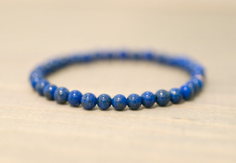 Lapis lazuli beaded bracelet natural blue gemstones lapis crystal jewelry stacking bracelets for women