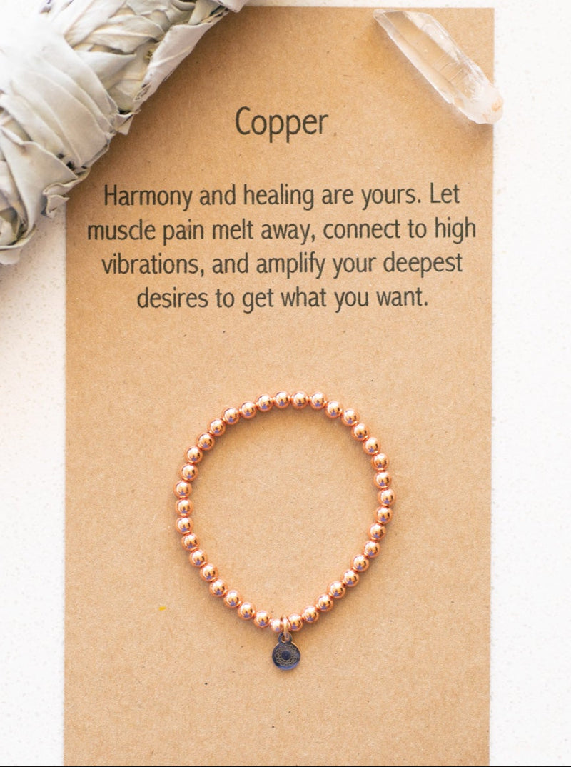 copper healing bracelet beaded stacking gemstone bracelets for women copper crystals