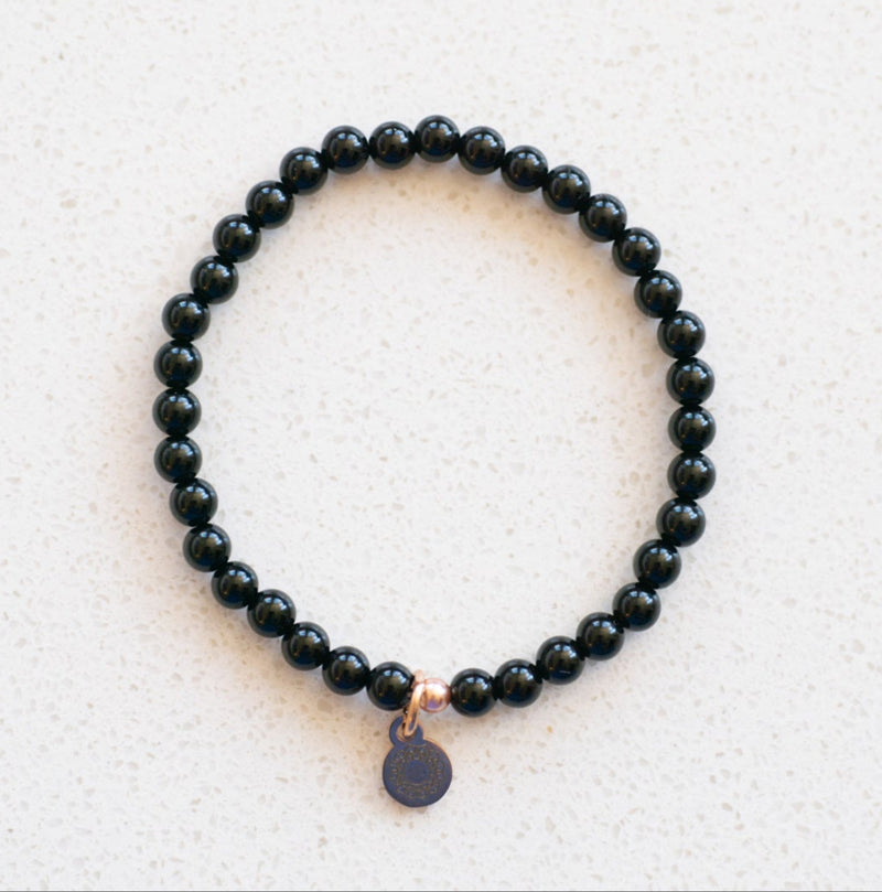 black onyx beaded stacking bracelets for women negativity banishing chakra clearing jewelry natural gemstone crystals