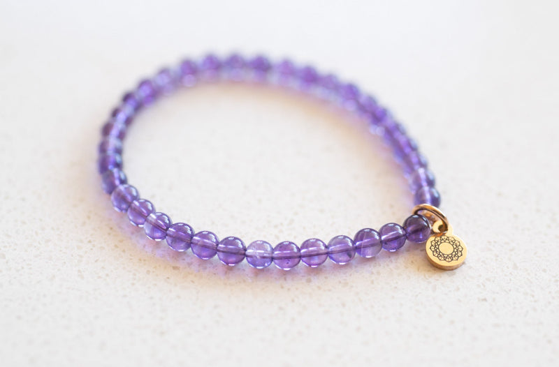 amethyst crystal genuine gemstone beading stacking bracelets crystal jewelry