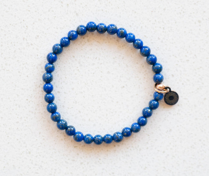 Lapis lazuli beaded bracelet natural blue gemstones lapis crystal jewelry stacking bracelets for women