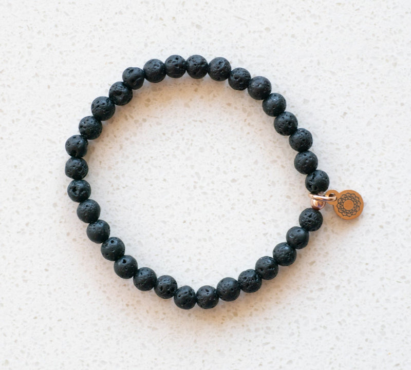 lava stone beaded bracelet negative energy clearing jewelry black lava beads