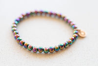 emf blocking rainbow hematite beaded bracelets for women stacking crystal bracelet chakra clearing jewelry