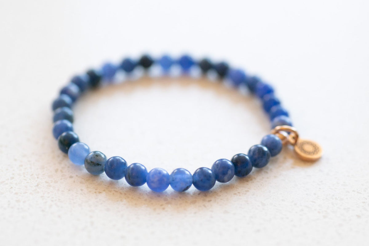 sodalite jewelry blue gemstone energy healing stacking bracelets for women chakra clearing crystals