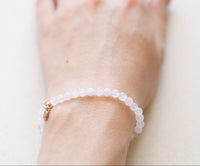 pink rose quartz crystal stacking bracelets for women beaded gemstone jewelry love stone