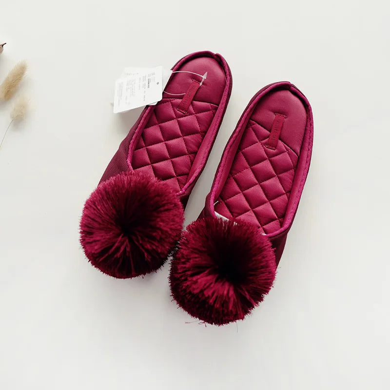 velvet slippers slip on house shoes for women