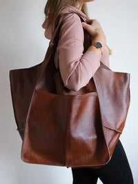 oversized tote bag faux leather bags huge tote bags for women brown leather shoulder bag purses for errands large capacity stylish bags