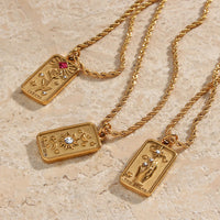 tarot card pendant necklaces for women gold jewelry rope chain necklace gold pendant necklaces tarot witch jewelry lovers sun star necklace