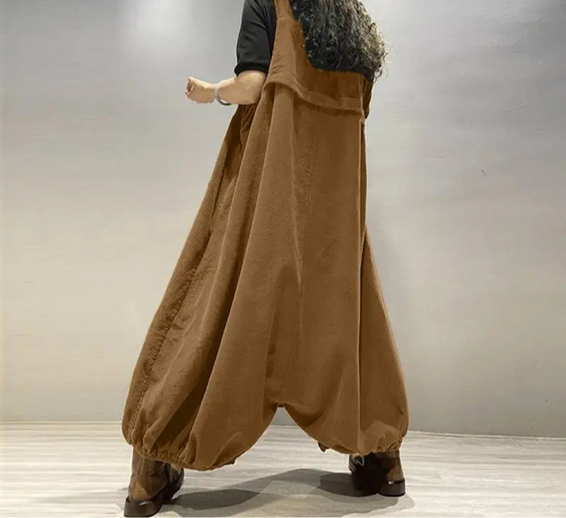 balloon leg jumpsuit for women corduroy jumpsuits winter jumpsuit women's clothing brown black playsuit romper