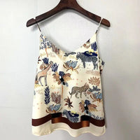 jungle tank top satin camisole for women dressy summer tops safari shirts dressy tank tops animal cami