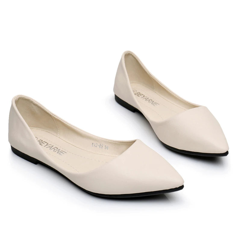 pointy toe leather flats for women