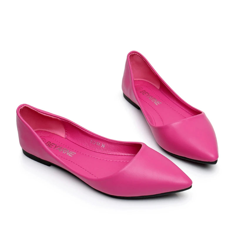 pointy toe leather flats for women