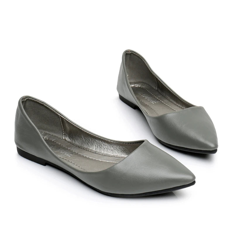 pointy toe leather flats for women