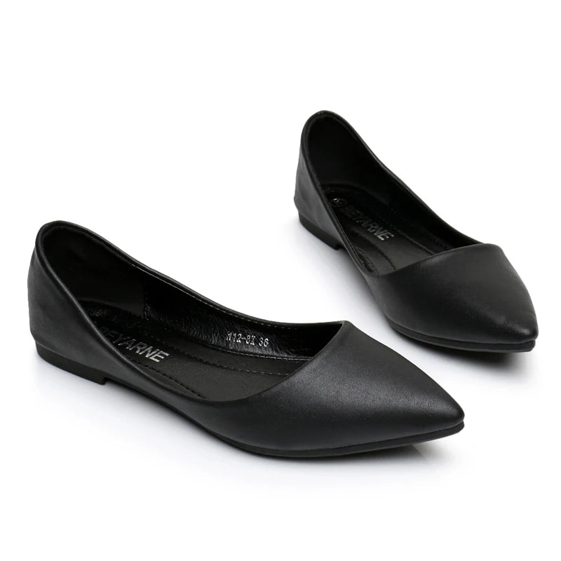 pointy toe leather flats for women