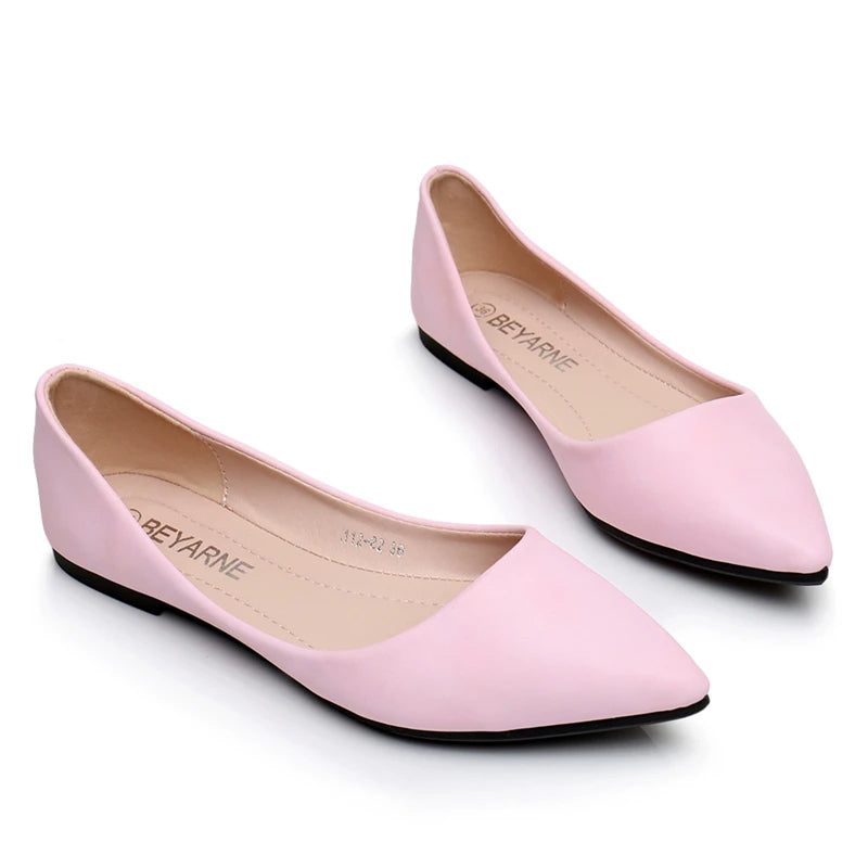 pointy toe leather flats for women