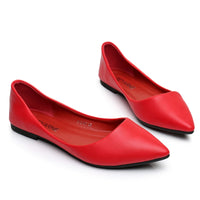 pointy toe leather flats for women