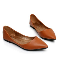 pointy toe leather flats for women