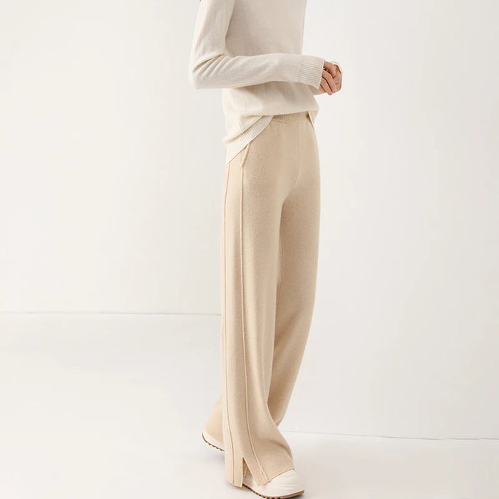 cashmere pants women's knit loungewear wool trousers for women winter pants