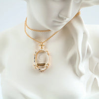 clear crystal women's gold necklaces sun and moon necklace crystal jewelry manifesting gold pendant jewelry