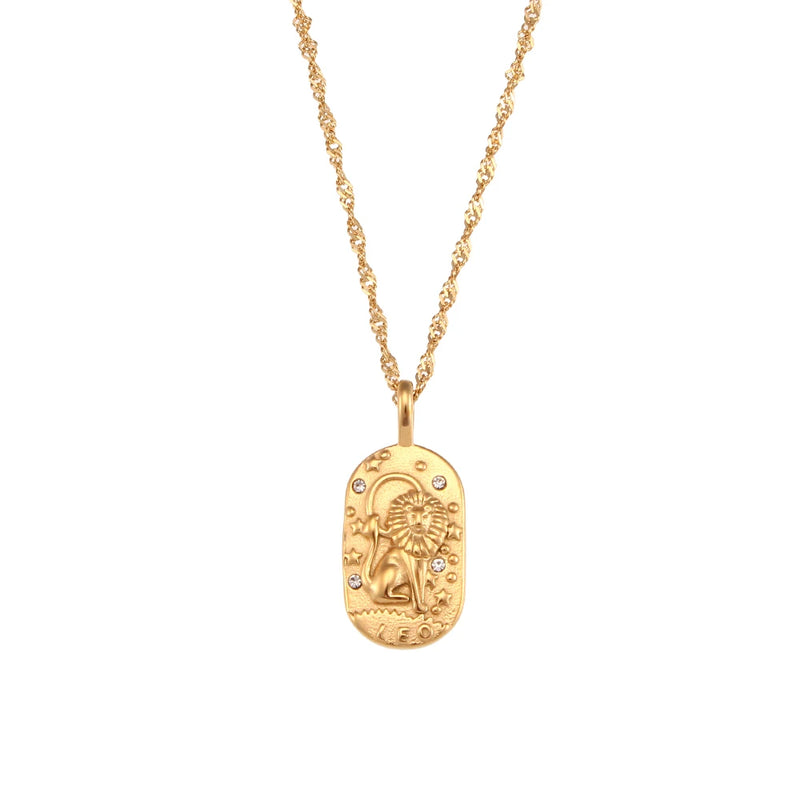 gold leo zodiac necklaces for women jeweled zodiac sign pendants gold star sign jewelry