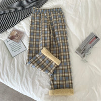 fleece lined pants women winter pants cozy loungewear for women warm winter house pants plaid pants