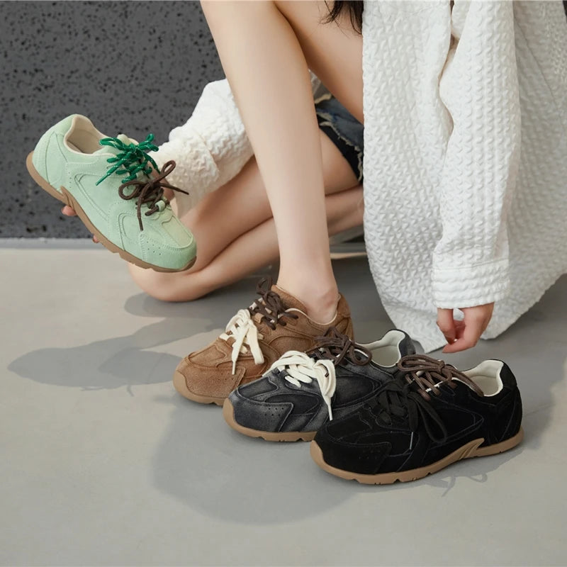 suede sneakers german training shoes for women split leather stylish sneakers for daily wear