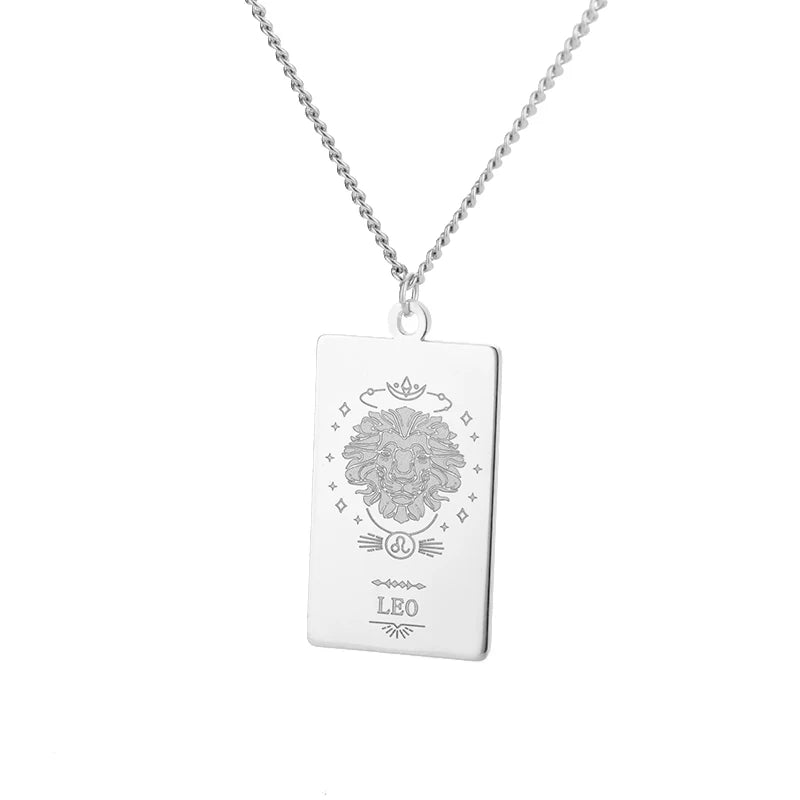 leo silver zodiac necklaces for women zodiac sign pendants gold and silver flat pendants witch jewelry star sign necklaces