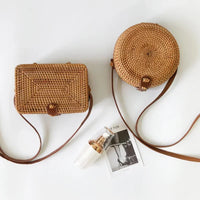 round woven rattan handbags for women summer purses small bags round purse wooden bags vacation purses small bag