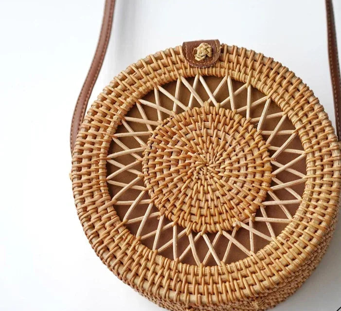 round woven rattan handbags for women summer purses small bags round purse wooden bags vacation purses small bag