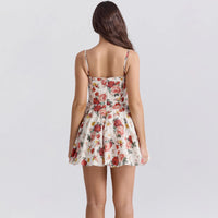 women's lolita dress floral print mini dress summer vacation dresses spaghetti strap short dress