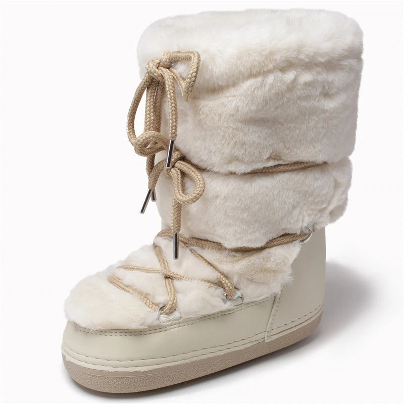 yeti winter faux fur snow boots for women furry boots high fuzzy stylish snow boots