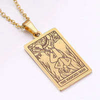 gold tarot card necklace witch jewelry for women tarot deck pendants gold metaphysical necklaces