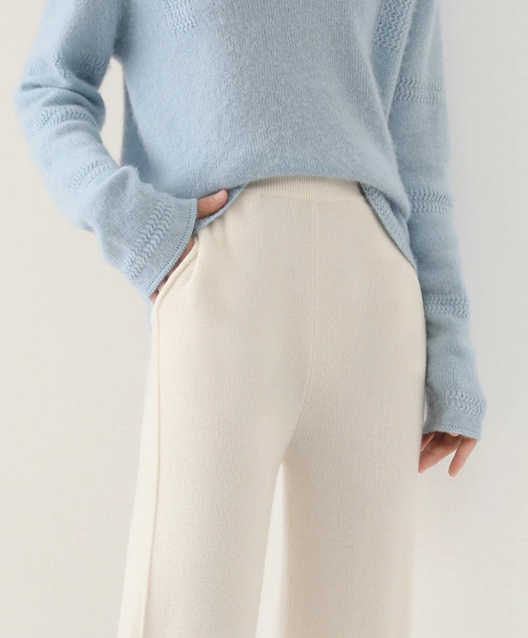 cashmere pants women's knit loungewear wool trousers for women winter pants