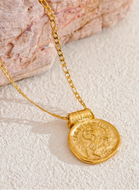 sagittarius gold necklace round pendant zodiac sign women's gold jewelry star sign pendant necklaces