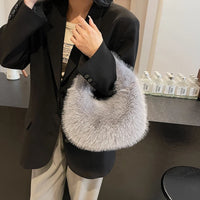 fur handbag plush purse mini tote faux fur bags for women fuzzy bag