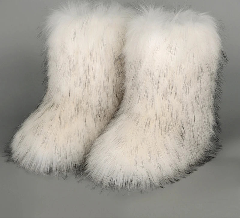 sasquatch faux fur boots for women winter furry yeti boots