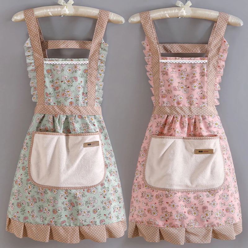 cute girly short apron for women feminine women's cooking aprons kitchen dress