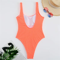 ribbed stretchy one piece swimsuit womens swimwear plain one-piece neon swimsuits