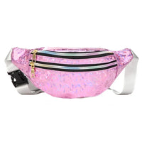 metallic cross body bag hip bag belt bag fanny pack for women shiny metallic bags