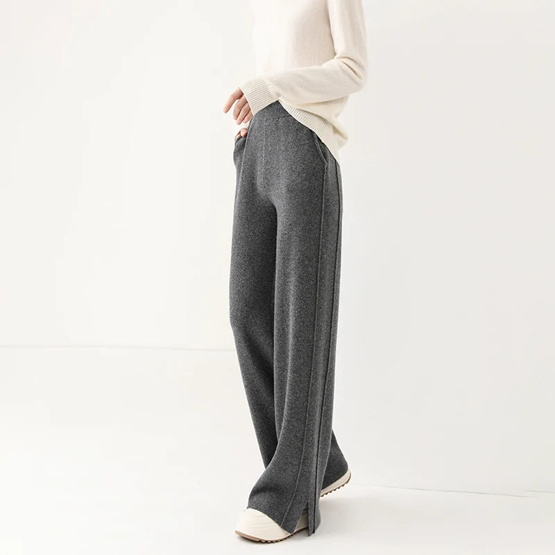 cashmere pants women's knit loungewear wool trousers for women winter pants