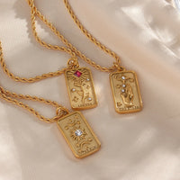 tarot card pendant necklaces for women gold jewelry rope chain necklace gold pendant necklaces tarot witch jewelry lovers sun star necklace