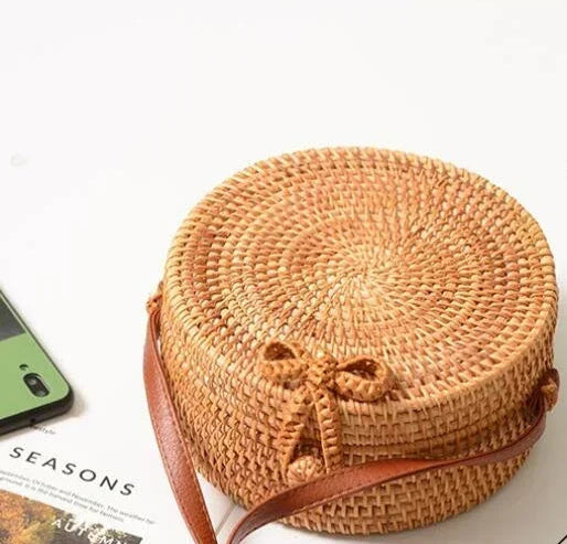 round woven rattan handbags for women summer purses small bags round purse wooden bags vacation purses small bag