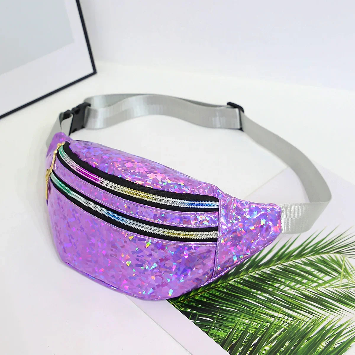 metallic cross body bag hip bag belt bag fanny pack for women shiny metallic bags