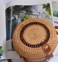 round woven rattan handbags for women summer purses small bags round purse wooden bags vacation purses small bag